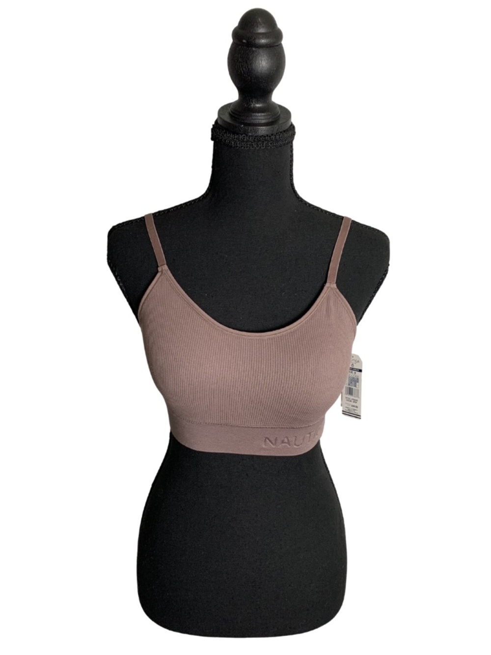 Nautica Mauve Ribbed Seamless Bralette Women's M Feminine Minimalist